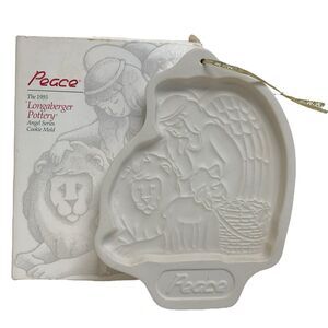 NIB Vintage 1993 Longaberger Pottery Angel Series Cookie Mold Peace‎ Christmas